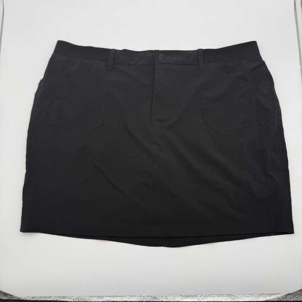 Lee Women's Skort Skirt Size 20W Black Stretch Comfort Waist Pockets Plus Size
